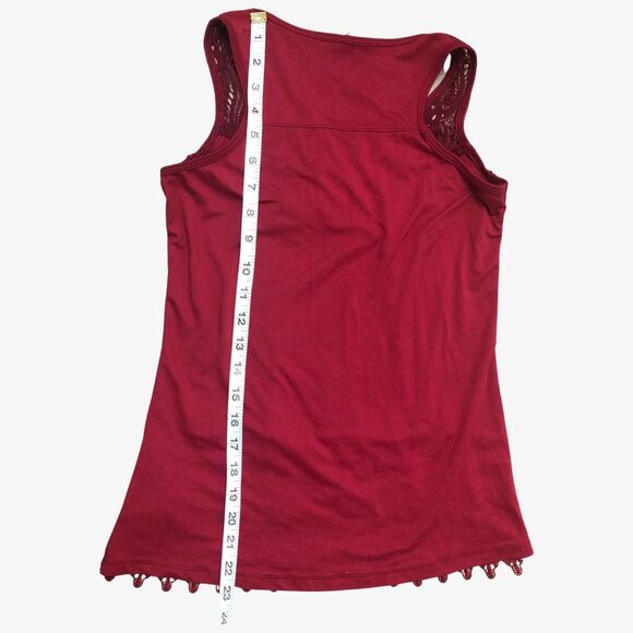 Dios Te Ama Tank Top Embellished Embroidered Red Silver - Picture 8 of 10